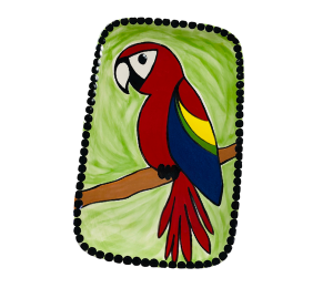 Ogden Scarlet Macaw Plate